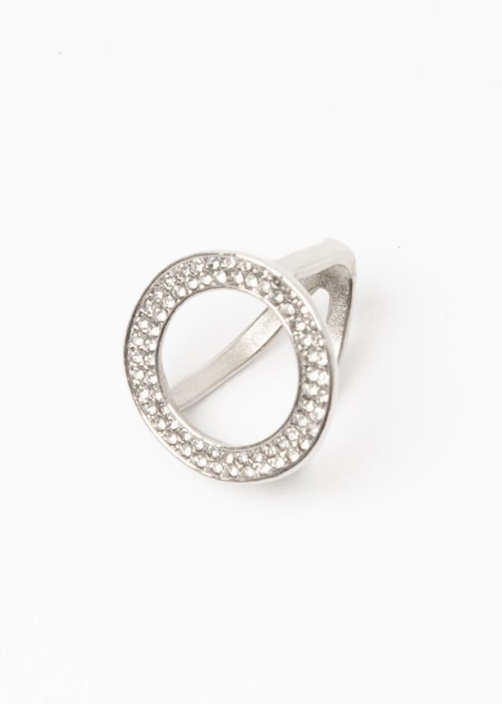Bling Scarf Ring Silver