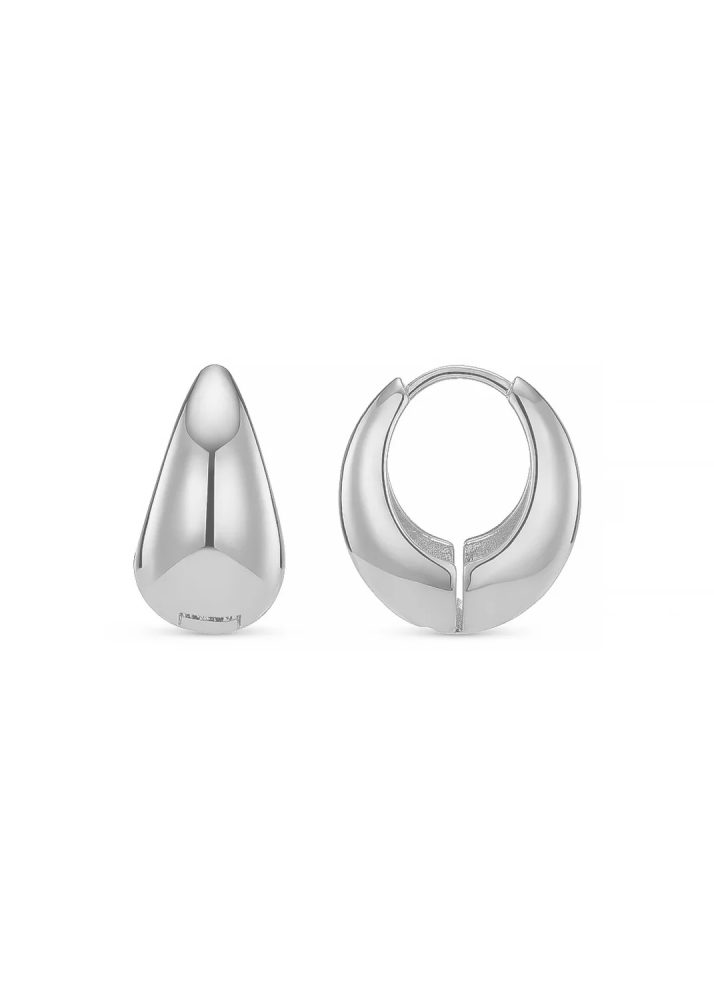 Domed Taper Hoop Silver