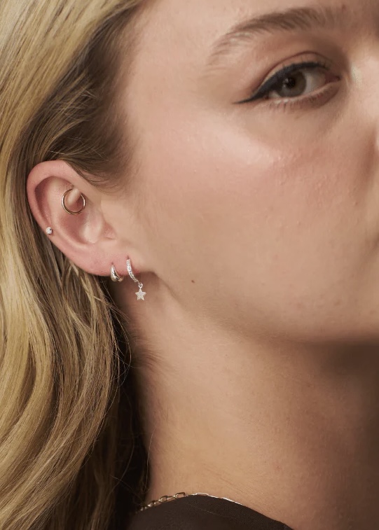 Mini Star Hoop Silver