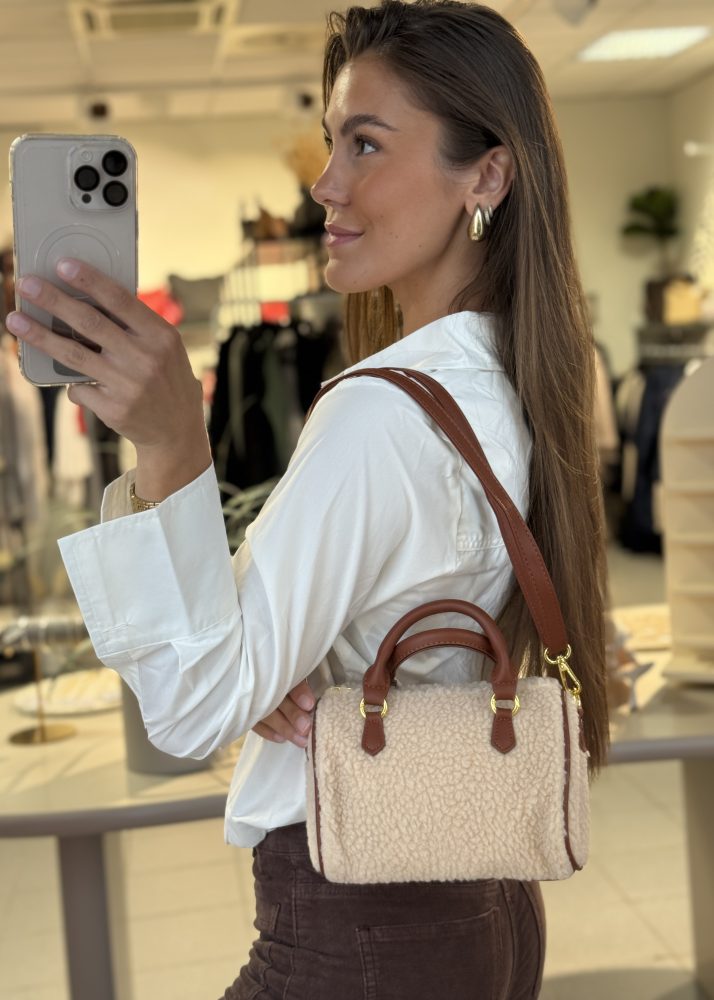 Carmela Teddy Purse Beige