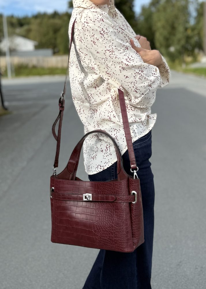 Ginny Croco Shopper Bordeaux