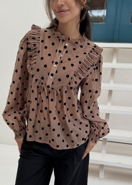 Silke Dot Blouse Nougat