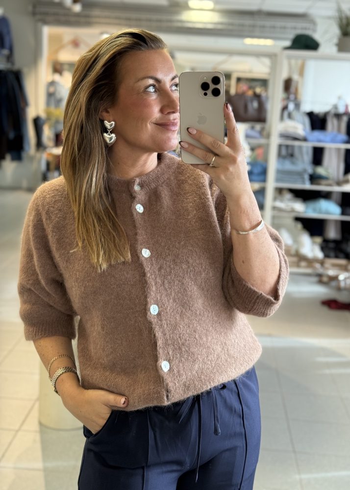 City Life Cardigan Short Sleeve Timber Brown