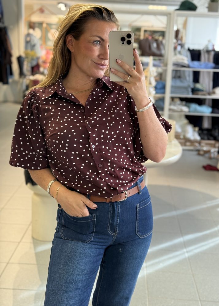 Ella Dotty Blouse Bordeaux