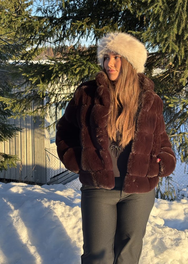 Faux Fur Jacket Brown