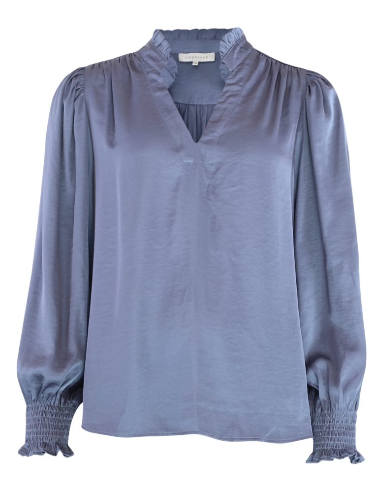 Moe Satin Blouse Dove Blue