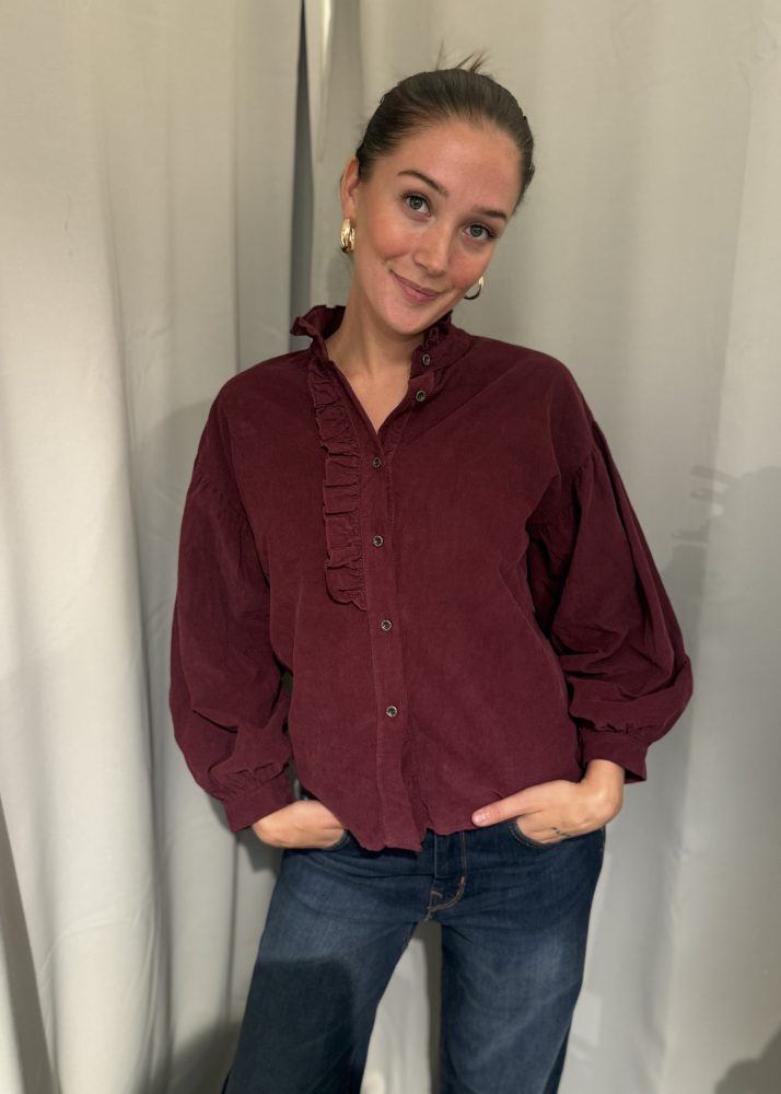 Cute Cord Blouse Bordeaux