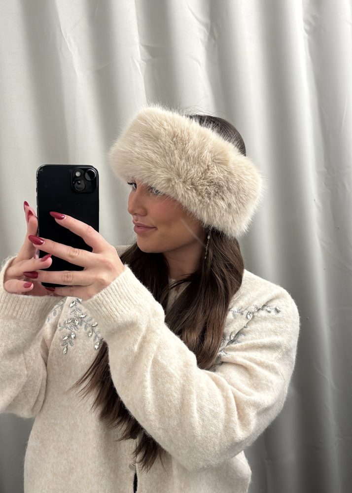 Pels Headband Beige